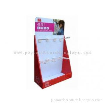 Varnish Customized Ear Buds Cardboard Counter Displays ENCD
